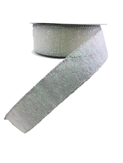 1.5 Inch Woven Iridescent Confetti Metallic Ribbon
