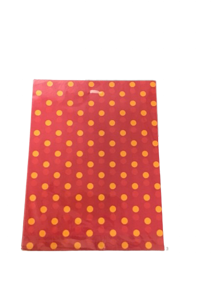 Tissue Paper - Red With Orange Polka Dots - 3 Sheets