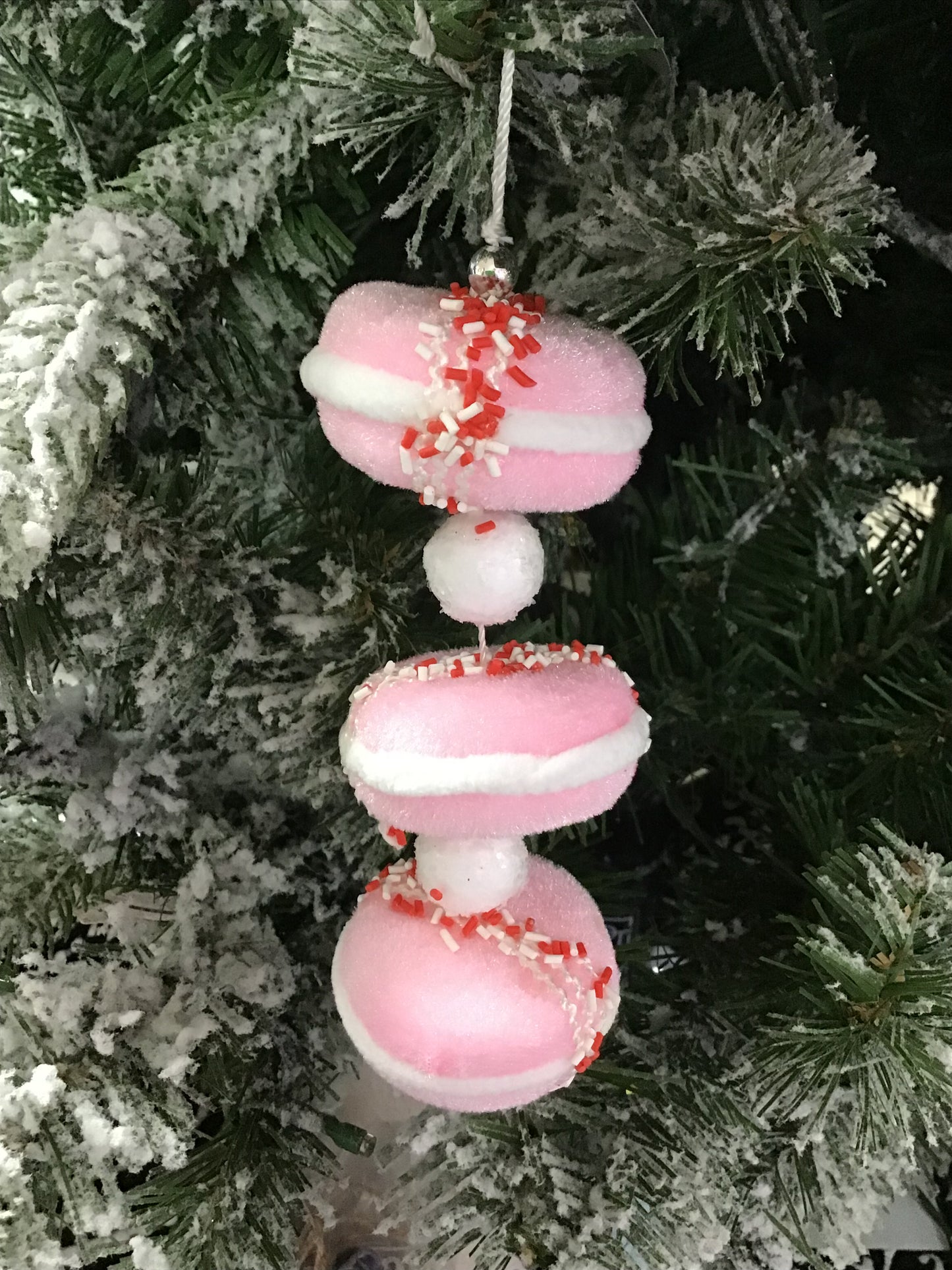 Pink Peppermint Macaroon Ornament