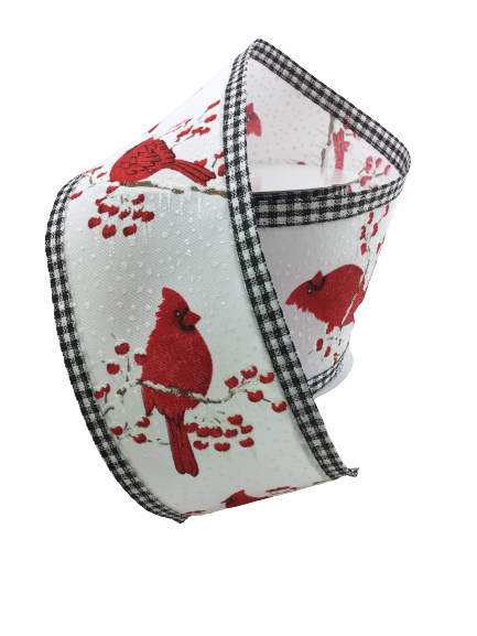 2.5 Inch Cardinal With Gingham Check Ribbon