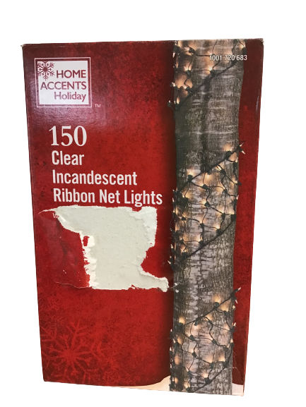 Home Accents Holiday 150 Clear Incandescent Ribbon Net Lights(Open Box)
