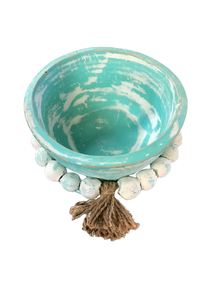 Small Beaded Bowl - Turquoise