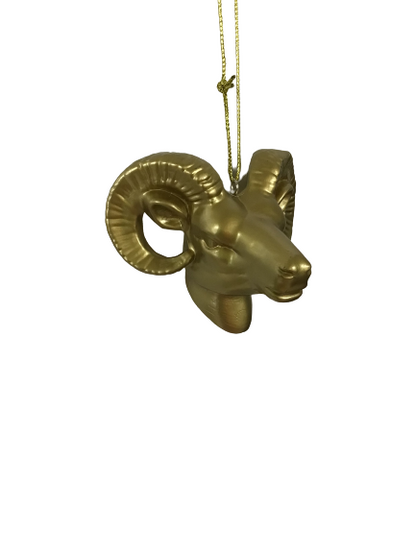 Gold Metallic Ram Head Ornament