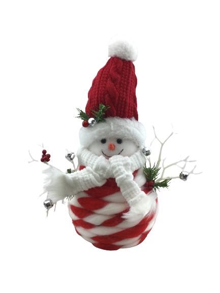 Red White Candy Cane Striped Snowman