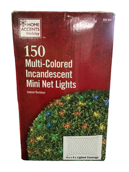 Home Accents Holiday 150 Multi-Colored Incandescent Mini Net Lights (Open Box)