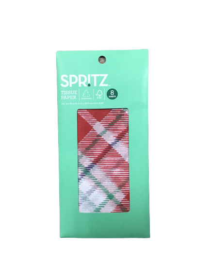 8ct Paper Tissues Red, Green, White, and Blue Color- Spritz