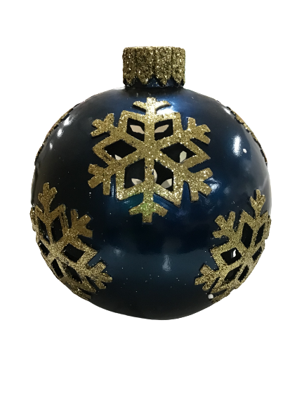 Kringle Express Blue Concave Ornament Luminary With Snowflake