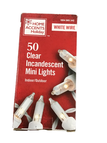 Home Accents Holiday 50 Clear White Wire Mini Lights (Open Box)
