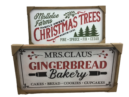 Wood Engraved Christmas Sign  2 Styles