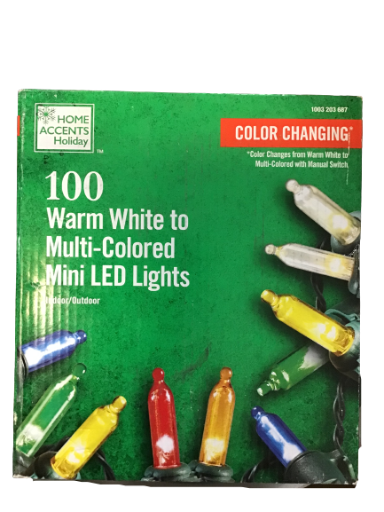 Home Accents Holiday 100 Warm White To Multi-Colored Mini LED Lights