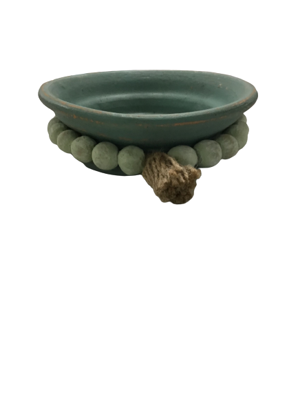 Large Ceramic Beaded Bowl - Turquoise