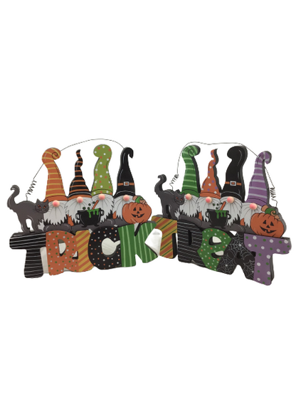 Wood Trick Or Treat Gnome Sign 2 Styles