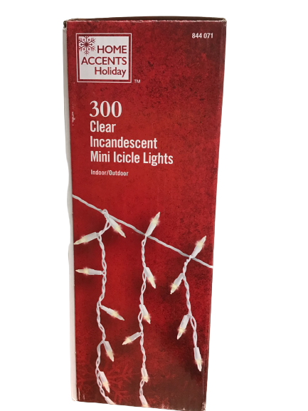 Home Accents Holiday 300 Clear Incandescent Mini Icicle Lights (Open Box)