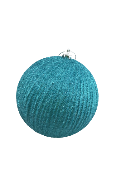 6 Inch Frost Blue Glittered Ball