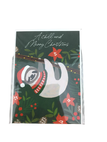 Minted Sloth Christmas Card