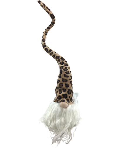 Leopard Print Gnome With Wire Hat Two Different Styles