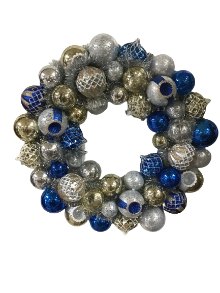 Kringle Express Shatterproof Lit Ornament Blue Wreath