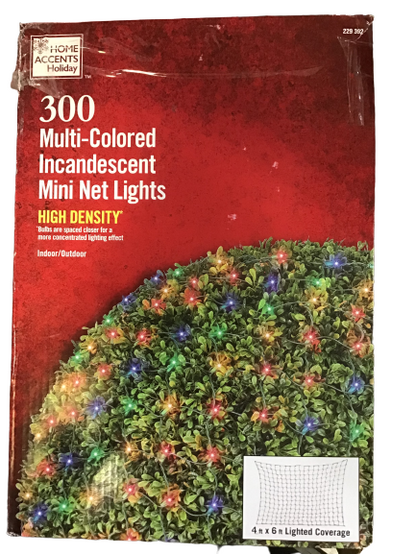 Home Accents Holiday 300 Multi-Colored High Density Mini Net Lights (Open Box)