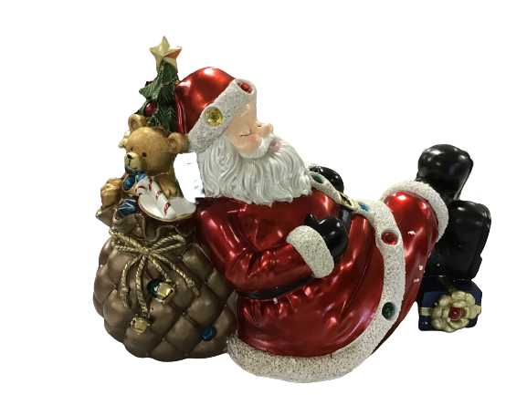 Kringle Express Illuminated Resin Sleeping Santa