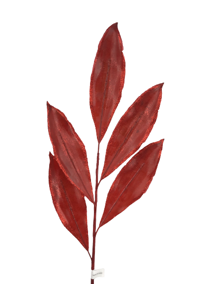 26 Inch Red Magnolia Leaf Spray