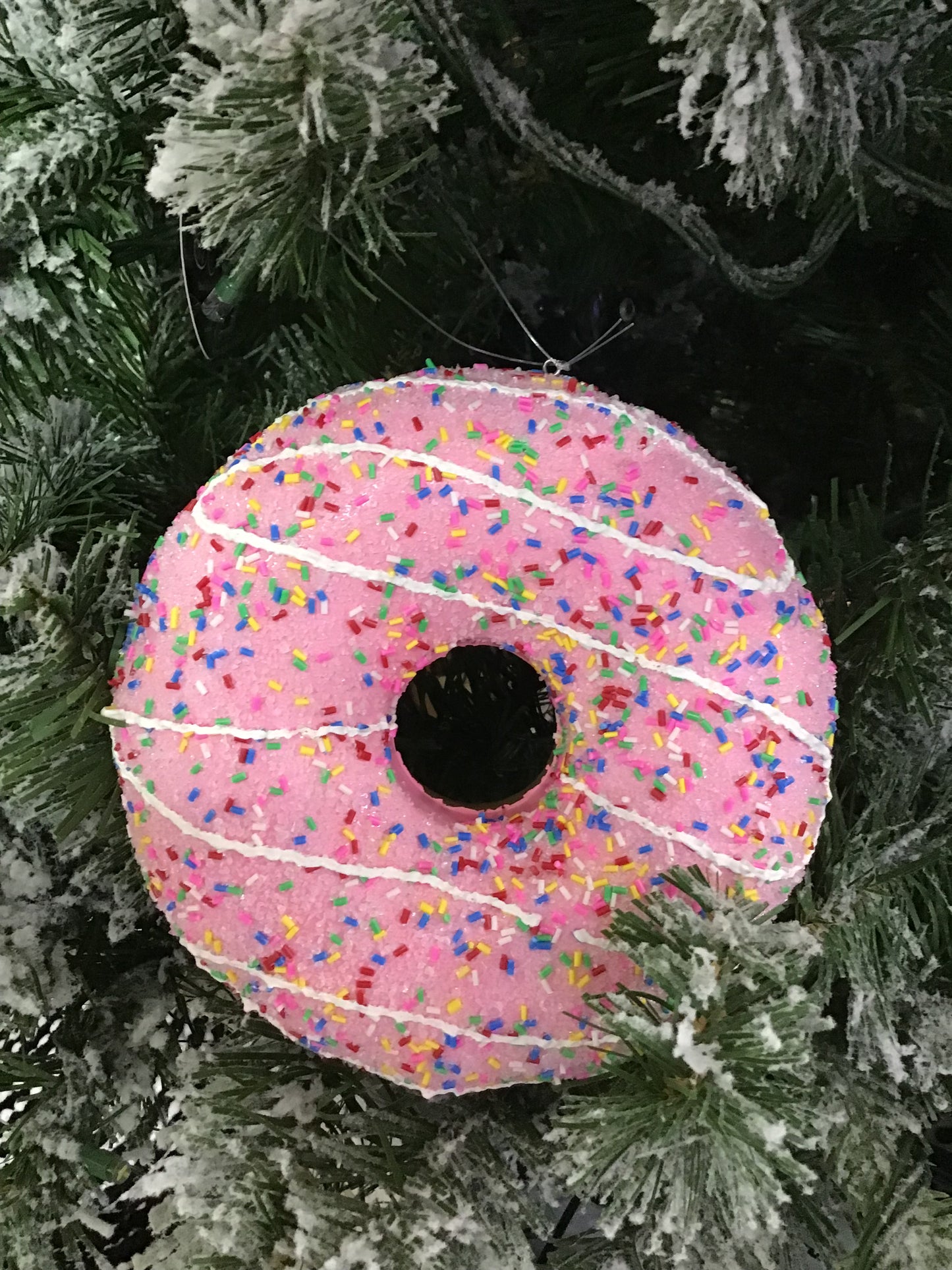 Pink Sprinkle Covered Donut Ornament
