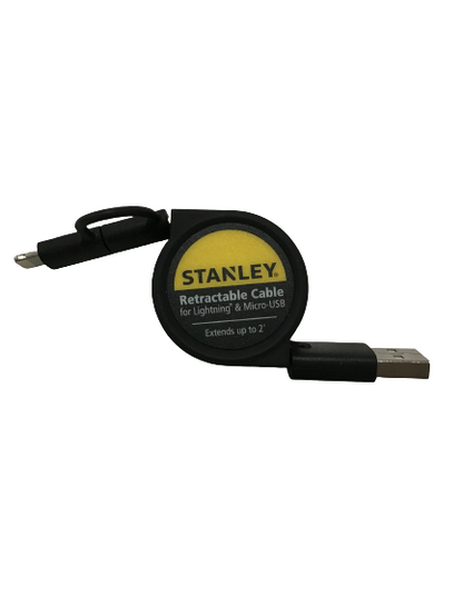 Stanley Retractable 2 In 1 Charging Cable Iphone/Android