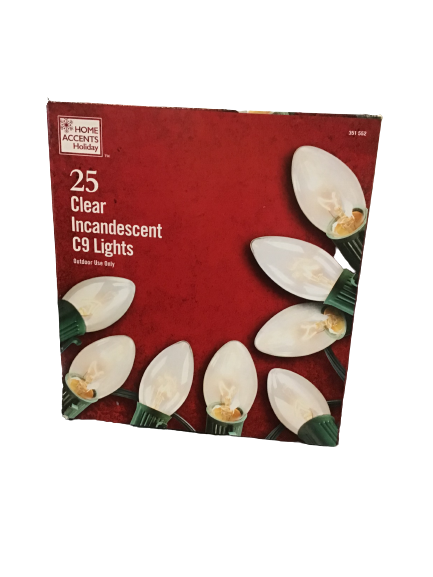 Home Accents Holiday 25 Clear Incandescent C9 Lights