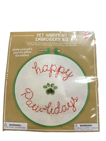 Pet Handprint Embroidery Kit