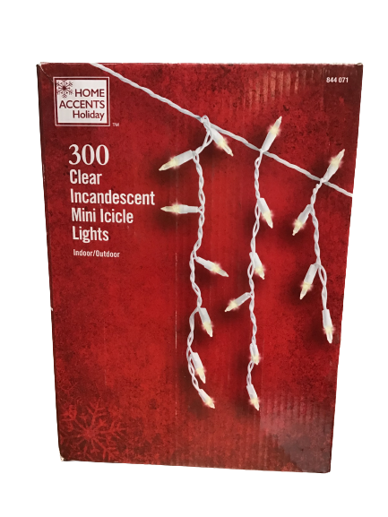 Home Accents Holiday 300 Clear Incandescent Mini Icicle Lights (Open Box)