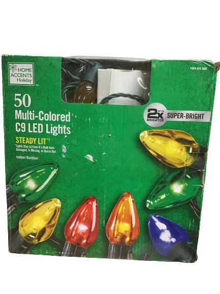 Home Accents Holiday 50 Multi-Colored C9 LED Lights (Open Box)
