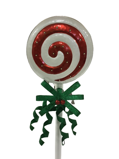Kringle Express Illuminated Metal Candy Lollipop With Stakes