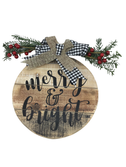 Wood Holiday Sign Ornament 3 Styles