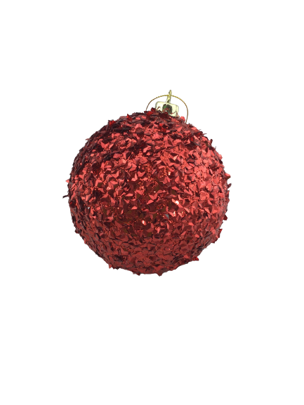5 Inch Red Sequin Ball Ornament