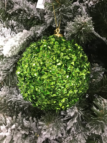 5 Inch Green Sequin Ball Ornament