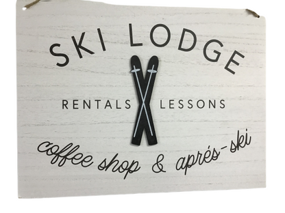 Ski Lodge Hanging Sign