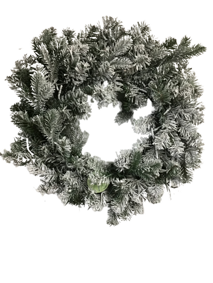 National Tree Company 24 Inch Snowy Sheffield Spruce Wreath