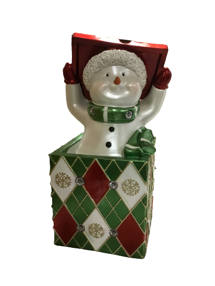 Kringle Express 18 Inch Resin Snowman In Present