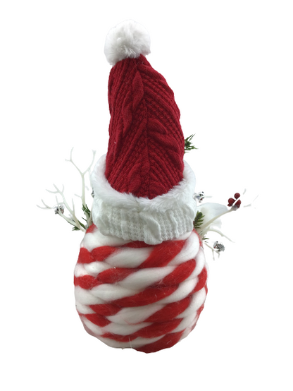 Red White Candy Cane Striped Snowman