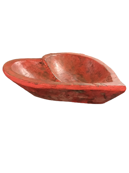 Large Red Heart Dough Bowl