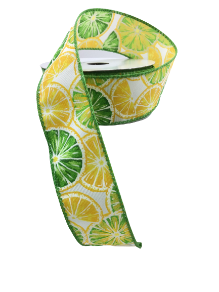 1.5 Inch By 10 Yard Lemon Lime Slice Ribbon