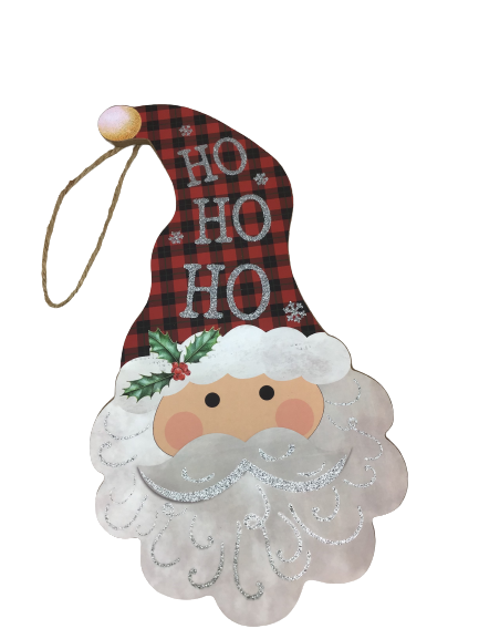 Wooden Santa Head Ornament 2 Styles