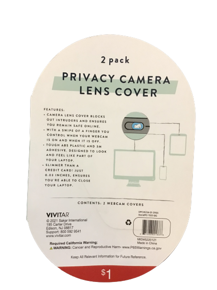 2 Pack Privacy Camera Lens Cover - Blue