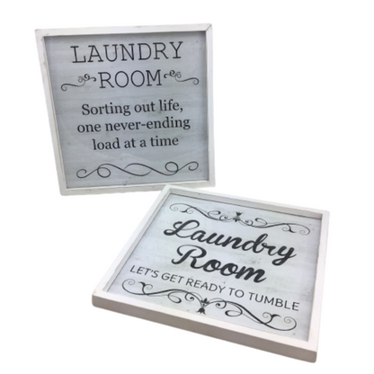 Wood Laundry Room Wall Decor Signs Two Styles