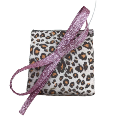 Pink Leopard Print Gift Box Ornament