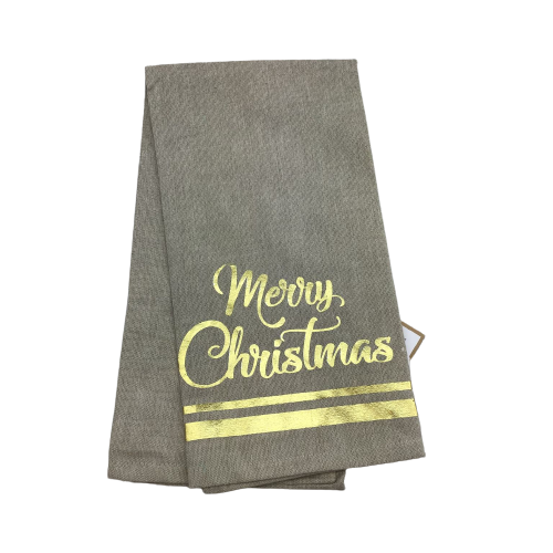 Oat & Gold Merry Christmas Hand Towel