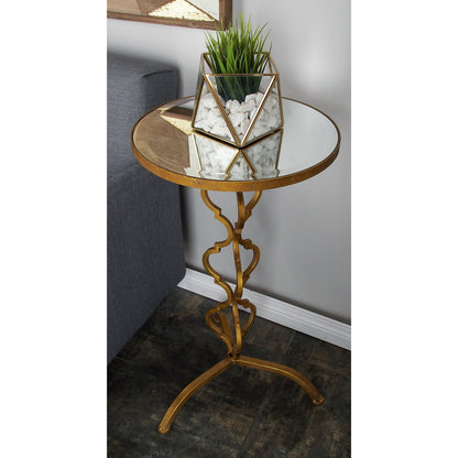 30 Inch Gold Metal Accent Table