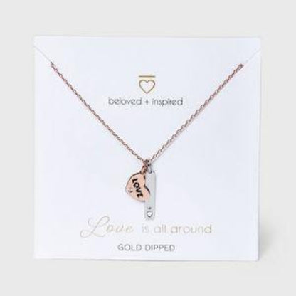 Beloved + Inspired Two-Toned Love Necklace