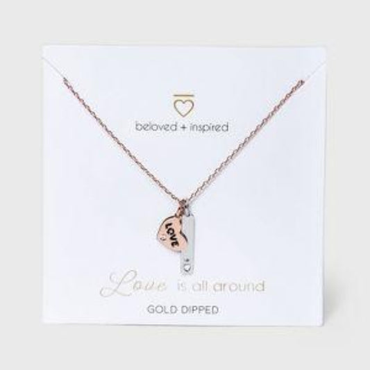 Beloved + Inspired Two-Toned Love Necklace