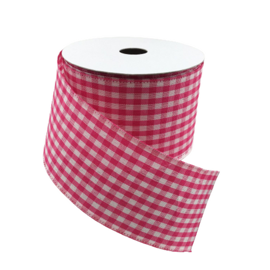 Pink White Gingham Check 1.5 Inch Wired Ribbon – TMIGifts