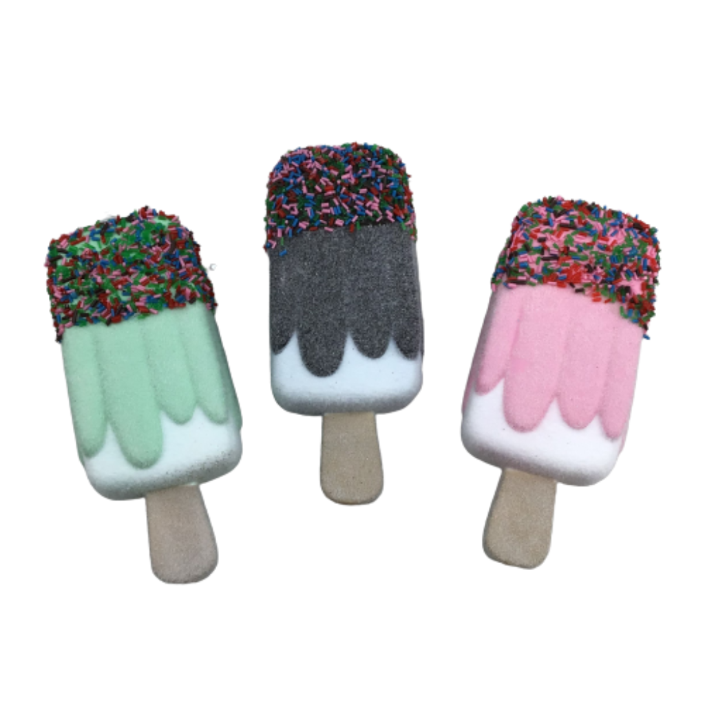 5 inch Frosted Popsicle Ornament  Sprinkles 3 Styles